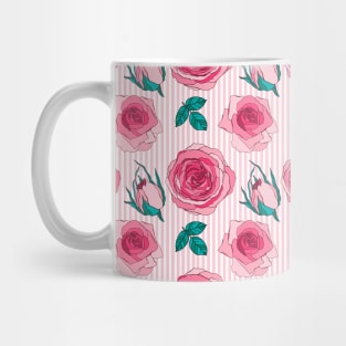 Beautiful and Colorful Pink Roses Pattern Mug